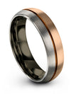 Groove Wedding Band 6mm Tungsten Rings for Woman 6mm Copper Line Bands - Charming Jewelers