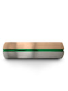 Perfect Wedding Band Tungsten Band for Man 18K Rose Gold and Green 18K Rose - Charming Jewelers