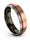 18K Rose Gold Teal Wedding Band Set for Ladies Tungsten Band for Man 18K Rose - Charming Jewelers