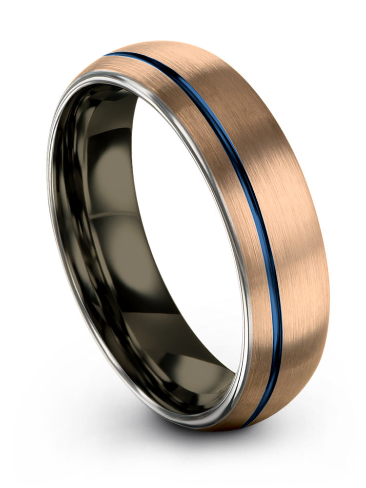 Ladies Wedding Rings 18K Rose Gold Engraved Tungsten