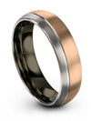 Wedding Sets for Man Tungsten Man Band 18K Rose Gold and Grey Matching Rings - Charming Jewelers