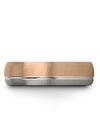 18K Rose Gold Wedding Ring for His and Husband Tungsten Engrave Ring for Guy - Charming Jewelers