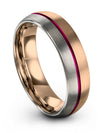 Carbide Tungsten Wedding Band for Male Dainty Tungsten Bands Band Sets 18K Rose - Charming Jewelers