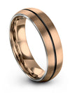 Guys Promise Ring 18K Rose Gold and Black Wedding Bands Tungsten Carbide 18K - Charming Jewelers