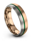 18K Rose Gold Matching Wedding Rings Tungsten Engagement Bands for Couple Plain - Charming Jewelers