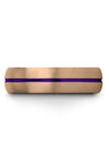 Woman Wedding Rings Engraved Tungsten Band for Ladies 18K Rose Gold and Purple - Charming Jewelers