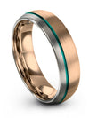 Promise Ring for Man 18K Rose Gold Lady Bands Tungsten Marriage Ring for Fiance - Charming Jewelers
