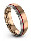 Men Wedding Band Tungsten Carbide Wedding Band 6mm 18K Rose Gold Matte Womans - Charming Jewelers