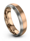 Wedding Bands for Her 18K Rose Gold Tungsten Band Natural Simple Bands Ring - Charming Jewelers