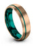 Guy 18K Rose Gold and Teal Wedding Bands Tungsten Carbide
