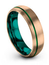 18K Rose Gold Unique Guy Wedding Bands Tungsten 18K Rose Gold and Green Band - Charming Jewelers
