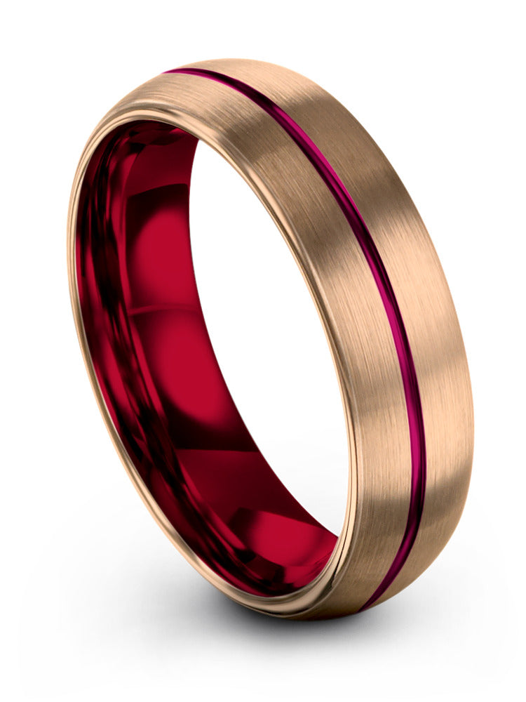 Matching Wedding Band for Couples 18K Rose Gold Tungsten