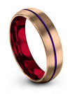18K Rose Gold and Purple Wedding Band 18K Rose Gold Wedding Rings for Man - Charming Jewelers