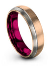 Wedding Bands 18K Rose Gold Womans 18K Rose Gold Tungsten Rings Marriage Rings - Charming Jewelers