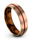 Tungsten Wedding Rings 18K Rose Gold and Black Tungsten Bands Unique Engagement - Charming Jewelers