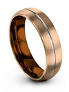 Male Wedding Ring Engravable Tungsten and 18K Rose Gold Band for Guys Mens - Charming Jewelers