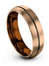 Guy Promise Band 18K Rose Gold Groove Tungsten Couples Bands Sets Matching - Charming Jewelers