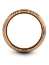 Woman&#39;s 6mm Copper Line One of a Kind Tungsten Rings 18K Rose Gold Mens Copper - Charming Jewelers