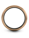 Simple 18K Rose Gold Wedding Band Woman&#39;s Tungsten Rings 18K Rose Gold Simple - Charming Jewelers