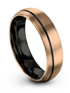 18K Rose Gold Black Wedding Rings Woman Tungsten 18K Rose Gold Black Matching - Charming Jewelers