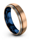 Matte 18K Rose Gold Ladies Wedding Bands Engraving Tungsten Men&#39;s Rings 18K - Charming Jewelers