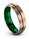 Wedding Set 18K Rose Gold Ring Tungsten Matching Band Simple 18K Rose Gold - Charming Jewelers