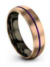 18K Rose Gold Anniversary Band for Guys and Ladies Lady Tungsten Wedding Rings - Charming Jewelers
