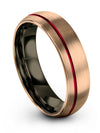18K Rose Gold Wedding Bands for Men&#39;s 6mm Tungsten Band for Men and Lady - Charming Jewelers