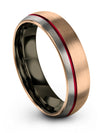 Brushed 18K Rose Gold Male Promise Ring Ladies Rings Tungsten 18K Rose Gold - Charming Jewelers