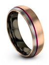 Wedding Rings Bands for Him and Fiance 6mm Tungsten Carbide Solid 18K Rose Gold - Charming Jewelers