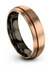 Wedding Band Sets for Her and Him 18K Rose Gold Tungsten Band for Man Grooved - Charming Jewelers