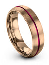 18K Rose Gold Plated Rings Set 18K Rose Gold Tungsten Band 6mm Simple Bands - Charming Jewelers