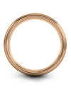 18K Rose Gold Plated Rings Set 18K Rose Gold Tungsten Band 6mm Simple Bands - Charming Jewelers
