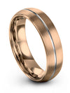 Amazing Male Wedding Band Tungsten Carbide 18K Rose Gold Couples Matching Ring - Charming Jewelers