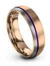 Matching Wedding Bands Sets 18K Rose Gold Tungsten Carbide Ring for Lady 6mm - Charming Jewelers