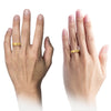 Husband and His 18K Yellow Gold Anniversary Ring Sets 6mm Rings Tungsten Womans - Charming Jewelers