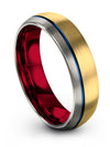 Wedding Anniversary Band Brushed Tungsten 18K Yellow Gold Rings for Mens 18K - Charming Jewelers