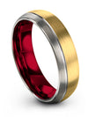 Solid 18K Yellow Gold Wedding Band Womans Male 18K Yellow Gold Tungsten Wedding - Charming Jewelers