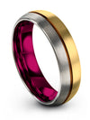 Nice Promise Band Tungsten Carbide Ring for Guys 18K Yellow Gold 6mm Band - Charming Jewelers