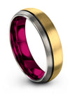 Pure 18K Yellow Gold Wedding Band for Her and His Tungsten 18K Yellow Gold - Charming Jewelers
