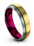 18K Yellow Gold Plain Wedding Ring Tungsten Engagement