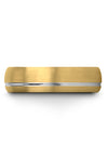 Husband and Husband Wedding Ring Perfect Tungsten Rings Minimalist 18K Yellow - Charming Jewelers