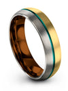 Carbide Anniversary Ring Men Engravable Tungsten Ring for Woman 18K Yellow Gold - Charming Jewelers