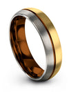Custom 18K Yellow Gold Wedding Band Male 18K Yellow Gold Tungsten Carbide - Charming Jewelers