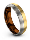 18K Yellow Gold Wedding Band Sets for Guys Tungsten 18K Yellow Gold Set Bands - Charming Jewelers