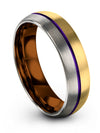18K Yellow Gold and Purple Woman&#39;s Wedding Bands Wedding Bands Sets - Charming Jewelers