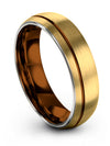 Wedding Bands Set for Him and Husband Tungsten Band Wedding 18K Yellow Gold - Charming Jewelers