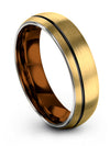 Couple Wedding Ring Set 18K Yellow Gold Lady Wedding Band Tungsten 18K Yellow - Charming Jewelers