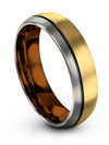 18K Yellow Gold Black Matching Wedding Bands Wedding Ring Male Tungsten Promise - Charming Jewelers