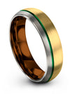 Carbide Wedding Bands Tungsten 18K Yellow Gold Green 18K Yellow Gold Matching - Charming Jewelers